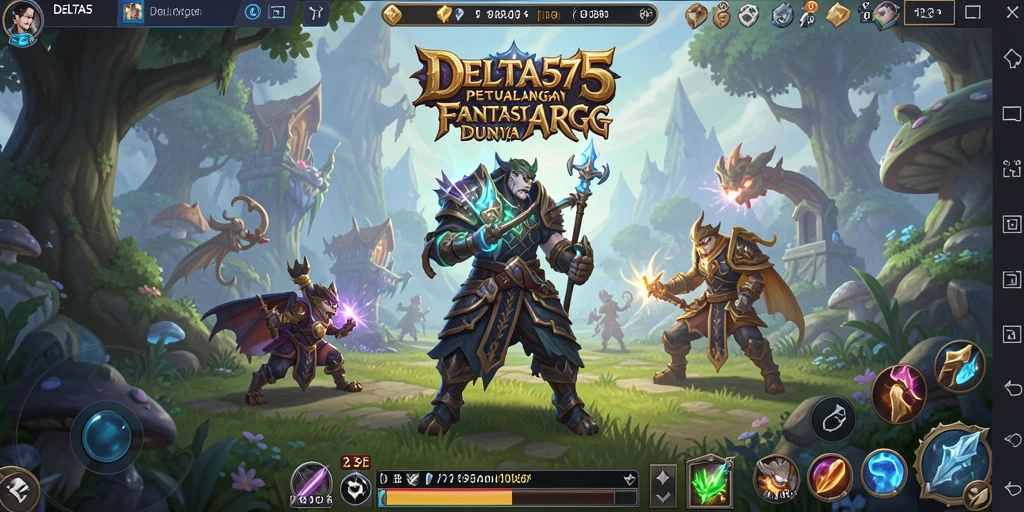 Tampilan utama gameplay DELTA575 yang penuh petualangan ARPG.