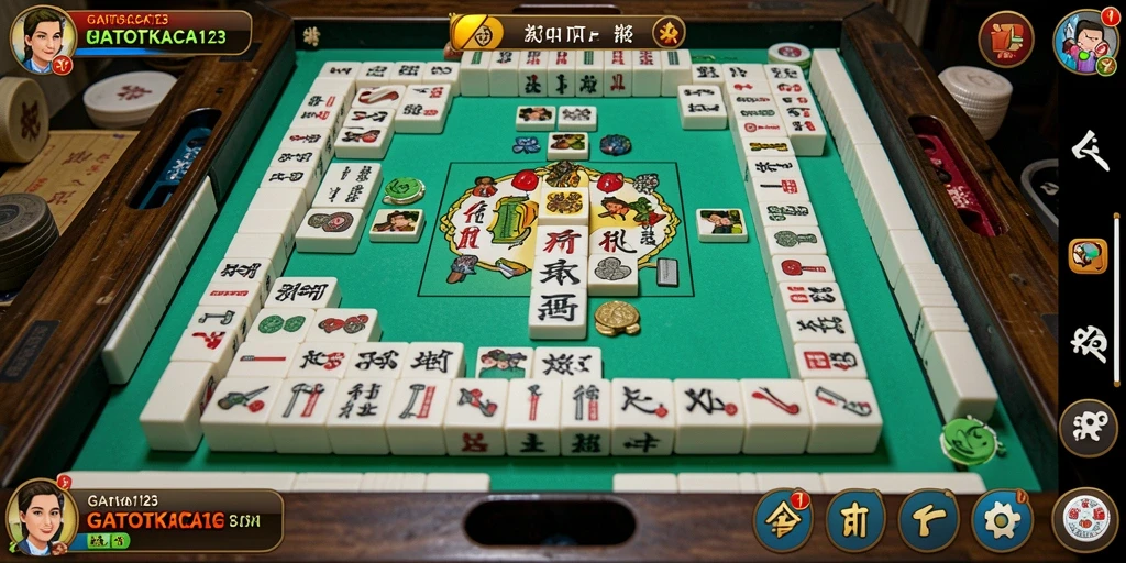 Tampilan menarik gameplay Mahjong GATOTKACA123.