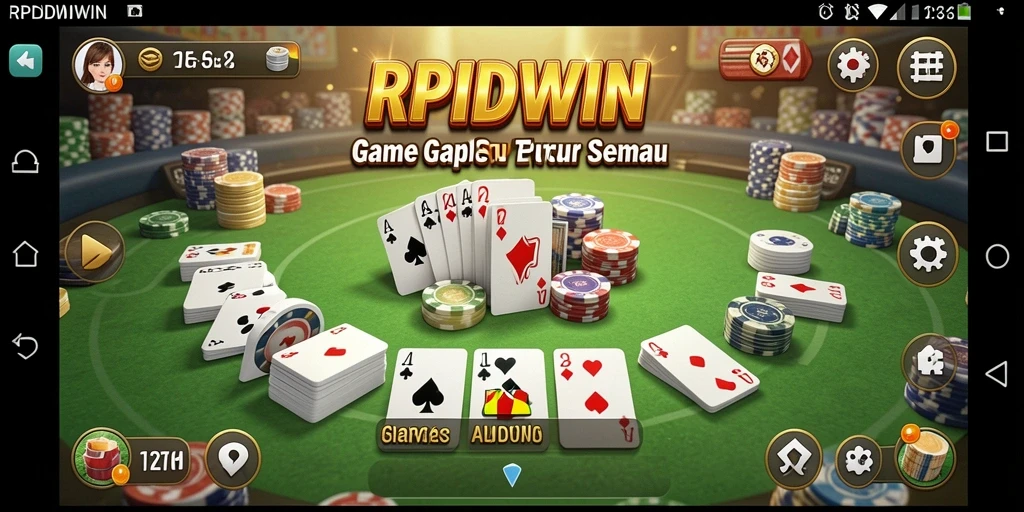 Tampilan gameplay RPIDWIN yang menarik dan seru dalam bermain Gaple.