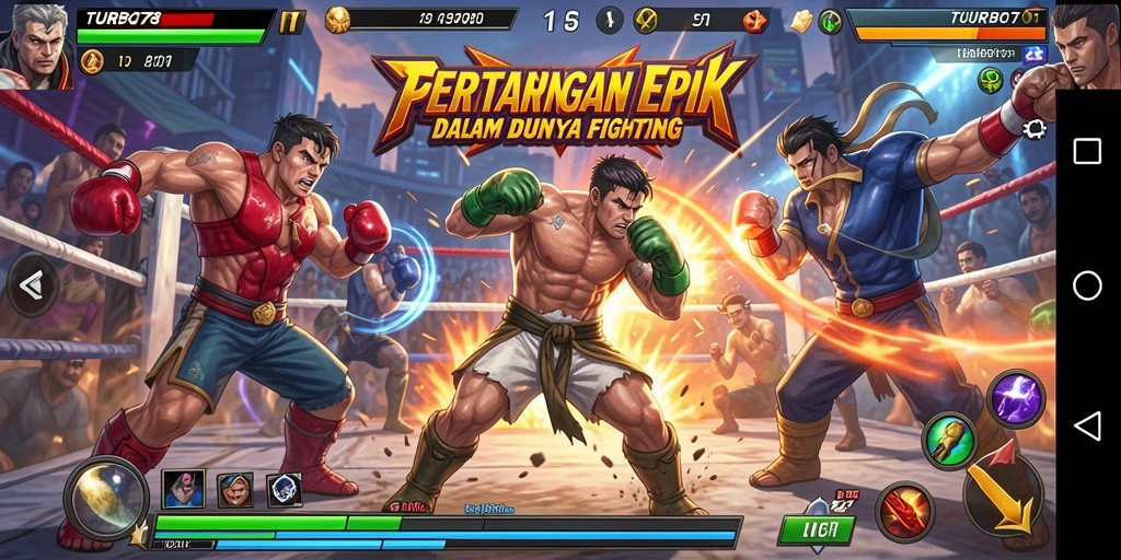 Kualitas grafis tinggi dalam gameplay Fighting TURBO78.
