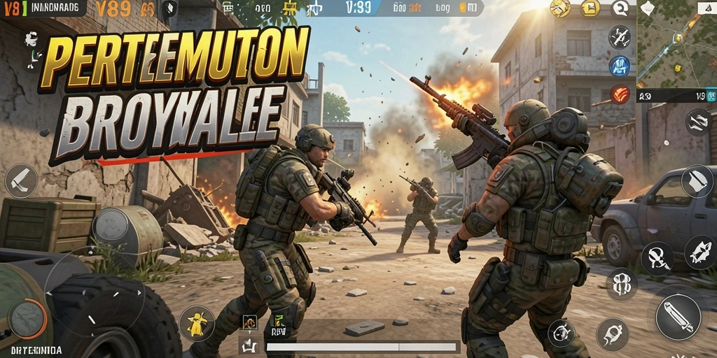 Tampilan gameplay seru dari V89 dalam pertempuran Battle Royale.